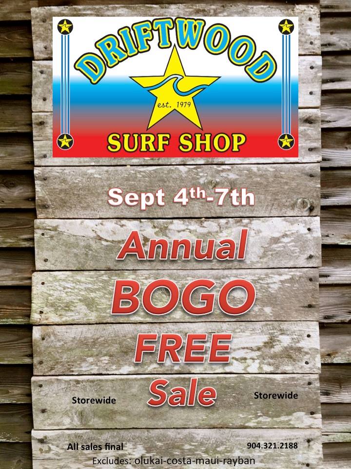 Driftwood Surf Shop BOGO 2015